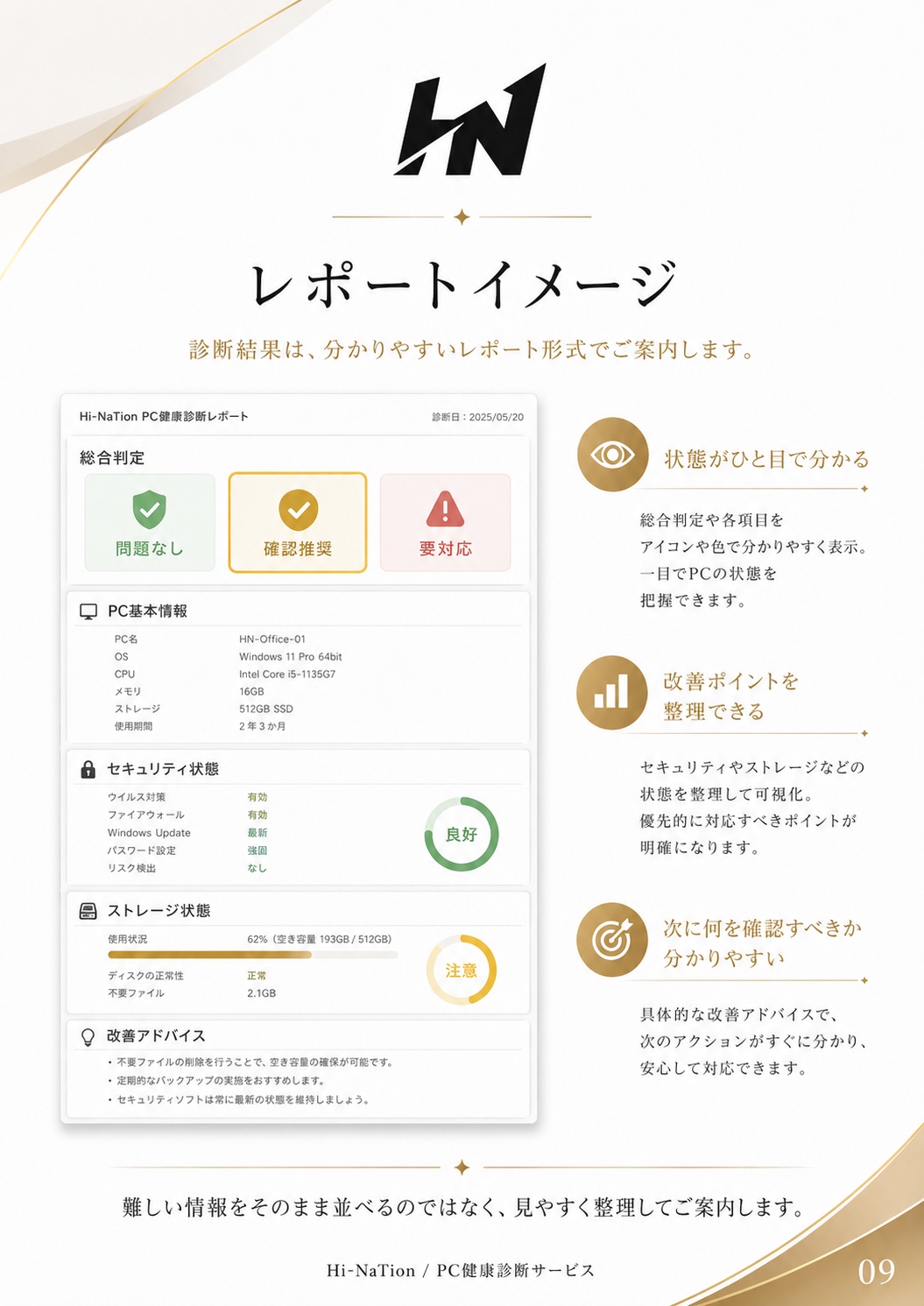 PC健康診断 レポートイメージ